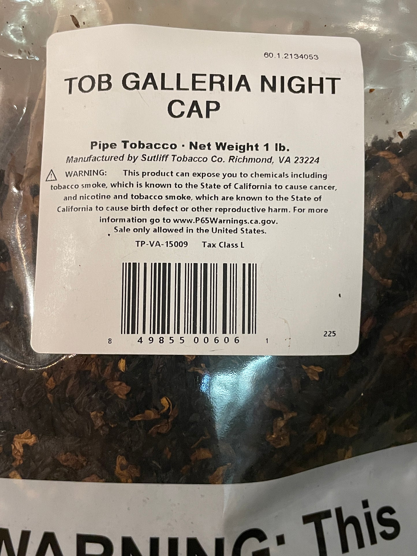 Sutliff Tob Galleria Night Cap, 1lb bag